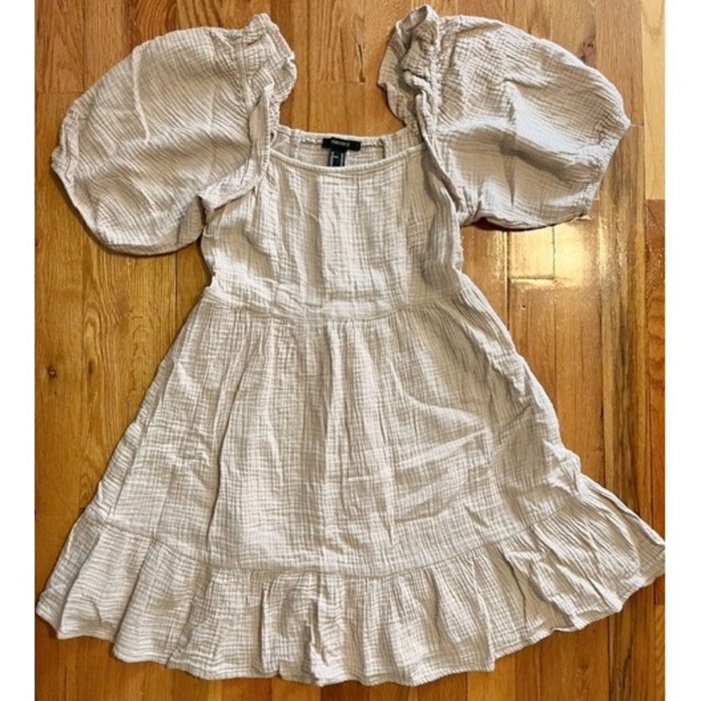 Forever‎ 21 A-line dress in beige color size M